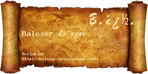 Balczer Áron névjegykártya