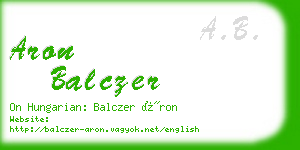 aron balczer business card